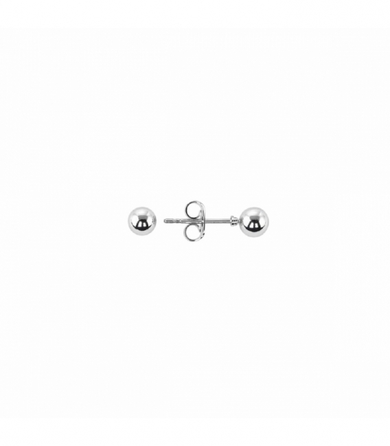Boucles d’oreilles en Laiton Boule Plaqué Rhodium