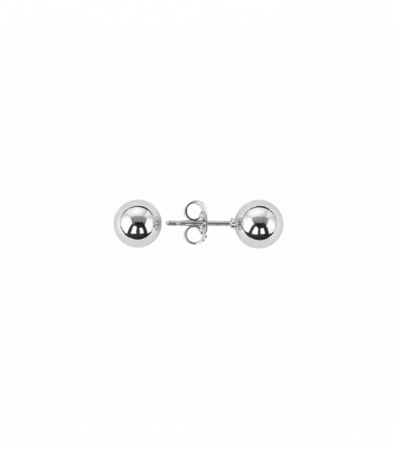 Boucles d’oreilles en Laiton Boule Plaqué Rhodium