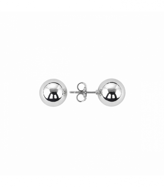 Boucles d’oreilles en Laiton Boule Plaqué Rhodium