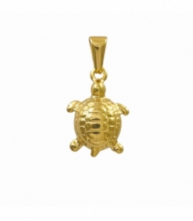 Pendentif en Acier 304 Tortue Doré 18mm