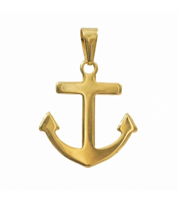 Colgante Acero 304 Ancla Dorado 27mm