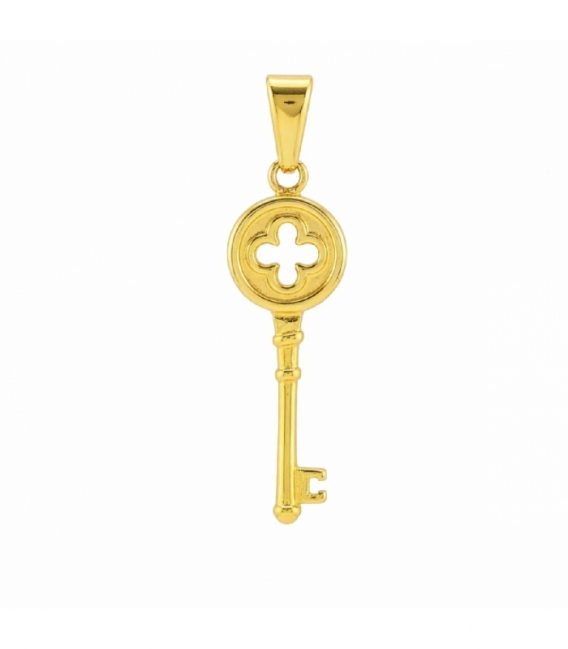 Colgante Acero 304 Llave Dorado 31mm