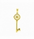 Colgante Acero 304 Llave Rosa Vientos Dorado 36mm