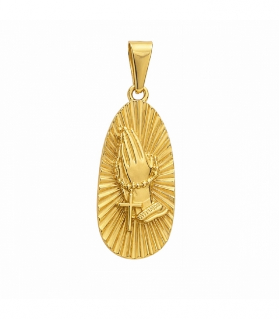 Colgante Acero 304 Rezo Dorado 30mm