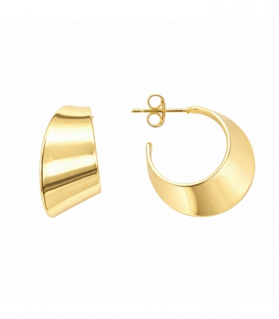 Boucles d’oreilles Laiton Design 20mm Plaqué Or 14K