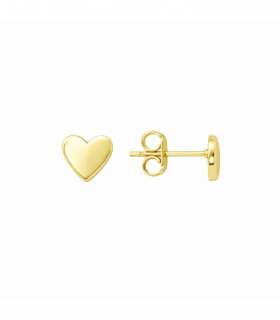 Pendiente Laton Corazon 6.5mm Bañado en Oro 14K