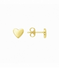 Pendiente Laton Corazon 6.5mm Bañado en Oro 14K