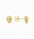 Boucles d’oreilles en Laiton Crâne 8.5mm Plaqué Or 14K