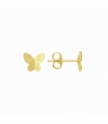 Boucles d’oreilles en Laiton Papillon Mat 7.5mm Plaqué Or 14K
