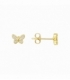 Pendiente Laton Mariposa 5mm Bañado en Oro 14K