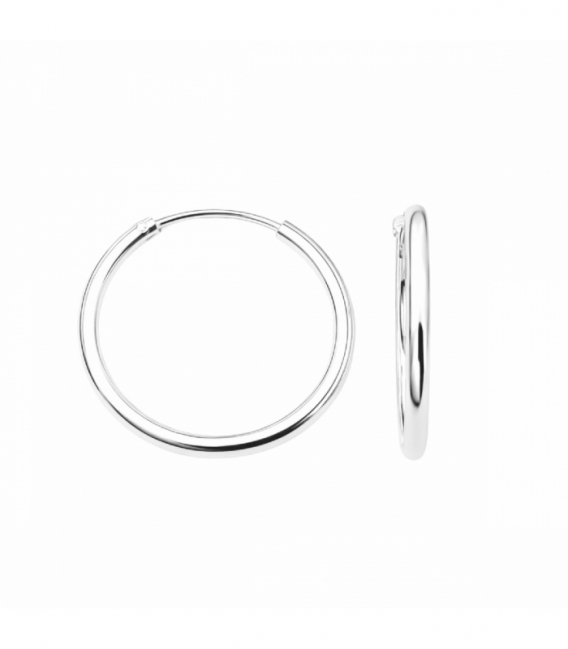 Aro Laton Liso 25 X 2mm Bañado en Rodio