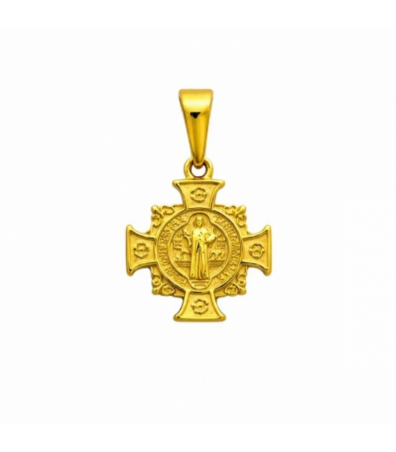 Colgante Acero 304 San Benito Dorado 17mm