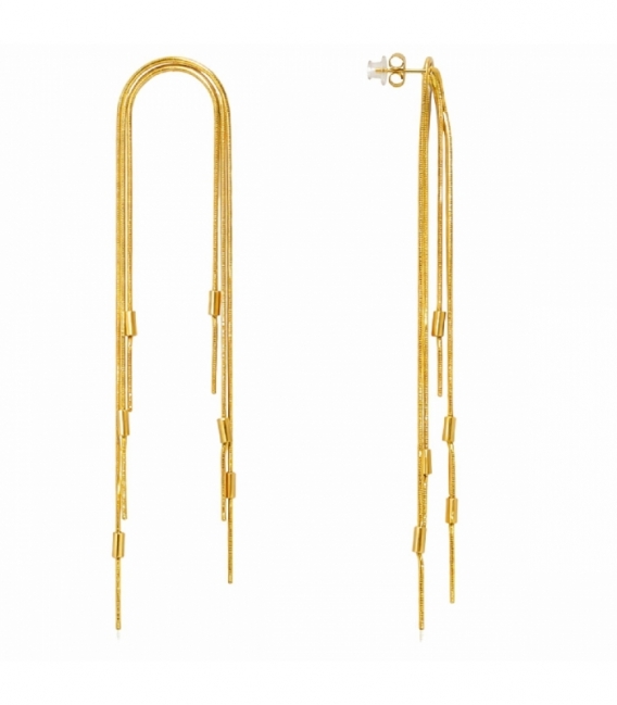 Pendiente Acero 316L Diseño 90mm Bañado en Oro 18K Precio por Par