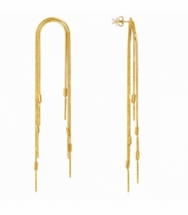 Pendiente Acero 316L Diseño 90mm Bañado en Oro 18K Precio por Par
