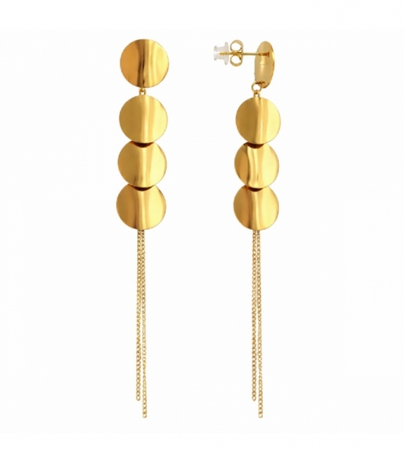 Boucles d’oreilles en Acier 316L Cercles 125mm Plaqué Or 18K Prix Par Paire