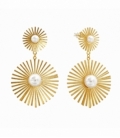 Boucles d’oreilles en Acier 316L Perle 75mm Plaqué Or 18K Prix Par Paire