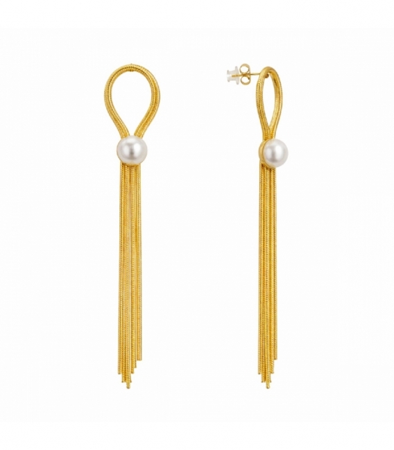 Boucles d’oreilles en Acier 316L Perle 75mm Plaqué Or 18K Prix Par Paire