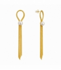 Boucles d’oreilles en Acier 316L Perle 75mm Plaqué Or 18K Prix Par Paire