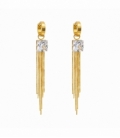 Boucles d’oreilles en Acier 316L Chaînes 80mm Plaqué Or 18K Prix Par Paire