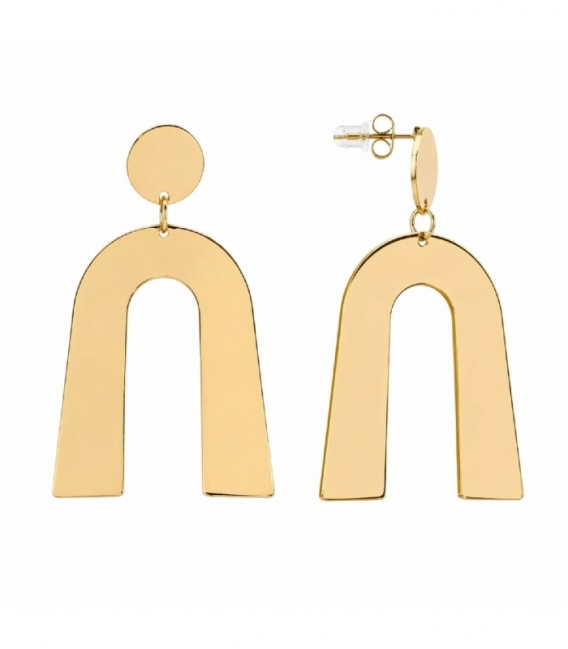 Boucles d’oreilles en Acier 316L Design 61mm Plaqué Or 18K Prix Par Paire