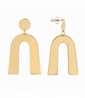 Boucles d’oreilles en Acier 316L Design 61mm Plaqué Or 18K Prix Par Paire