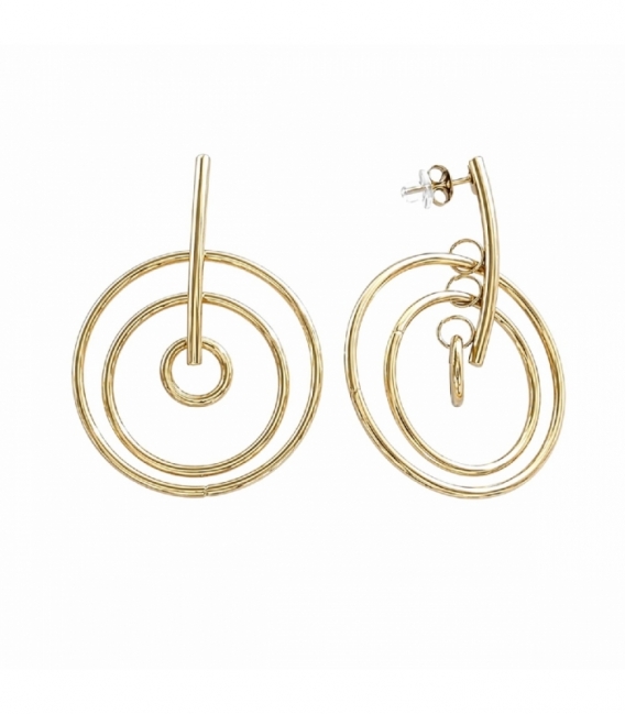 Boucles d’oreilles en Acier 316L Cercles 48mm Plaqué Or 18K Prix Par Paire