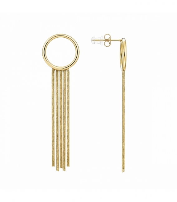 Boucles d’oreilles en Acier 316L Chaînes 80mm Plaqué Or 18K Prix Par Paire