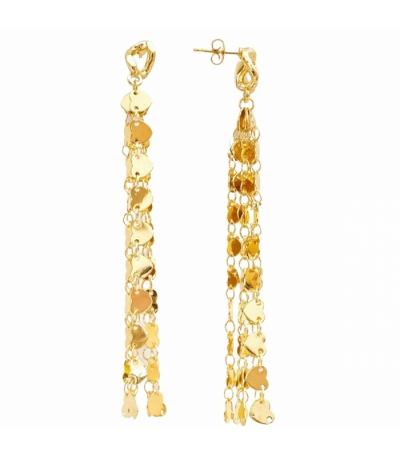Boucles d’oreilles en Acier 316L Cœurs 100mm Plaqué Or 18K Prix Par Paire