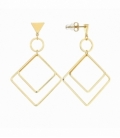 Boucles d’oreilles en Acier 316L Losanges 85mm Plaqué Or 18K Prix Par Paire