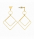 Boucles d’oreilles en Acier 316L Losanges 85mm Plaqué Or 18K Prix Par Paire