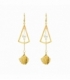 Boucles d’oreilles en Acier 316L Ginkgo Biloba 70mm Plaqué Or 18K Prix Par Paire