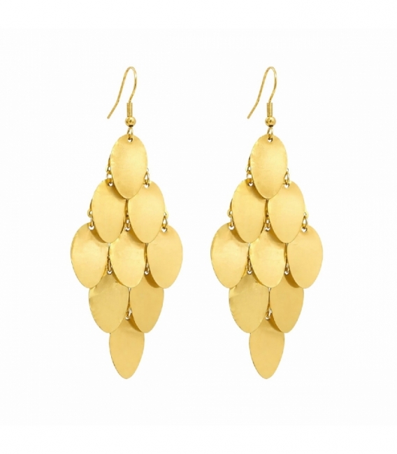 Pendiente Acero 316L Diseño 70mm Bañado en Oro 18K Precio por Par