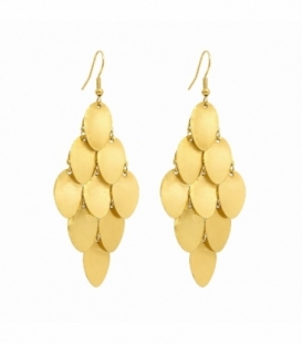 Pendiente Acero 316L Diseño 70mm Bañado en Oro 18K Precio por Par