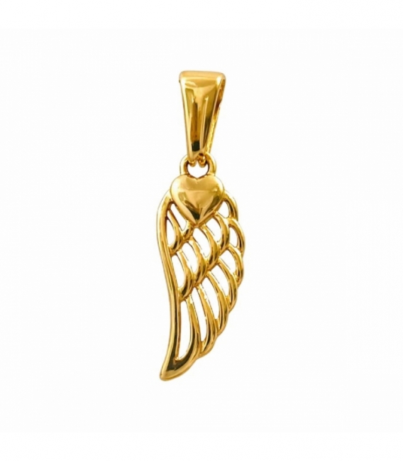 Colgante Acero 304 Ala Dorado 17mm