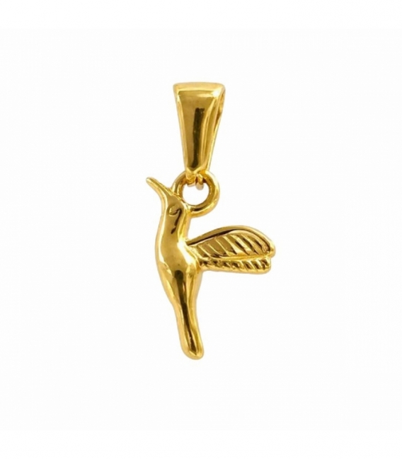 Pendentif en Acier 304 Colibri Dorée 15mm