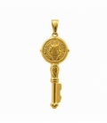 Pendentif en Acier 304 Clé Saint-Benoît Doré 48mm