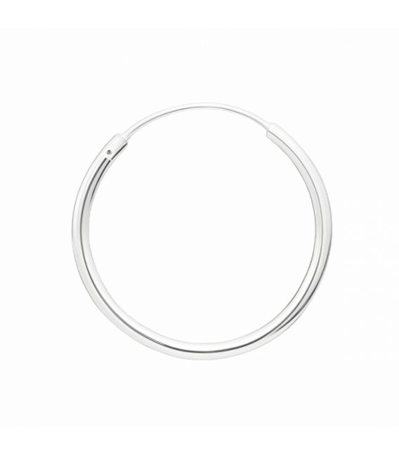 Créoles en Argent Lisse 8 à 70mm Épaisseur 1.5mm Prix Par Paire