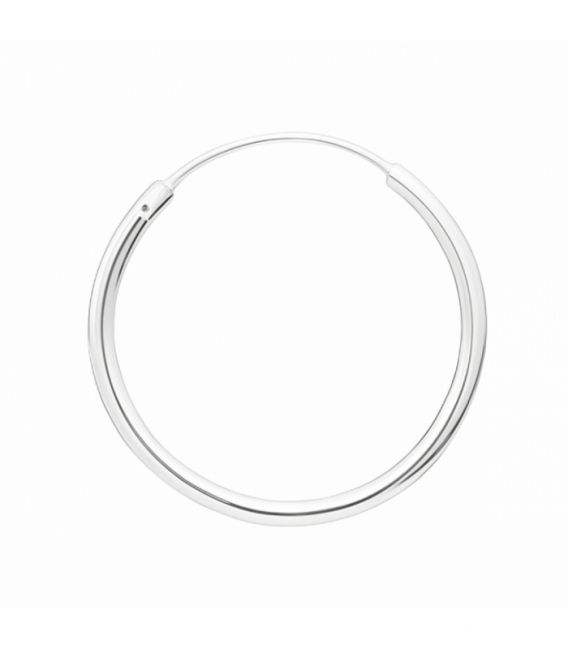 Créoles en Argent Lisse 8 à 70mm Épaisseur 1.5mm Prix Par Paire