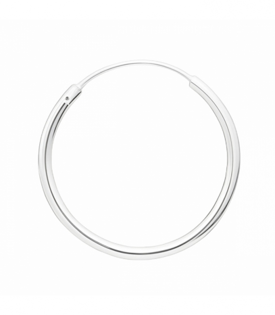 Créoles en Argent Lisse 8 à 70mm Épaisseur 1.5mm Prix Par Paire