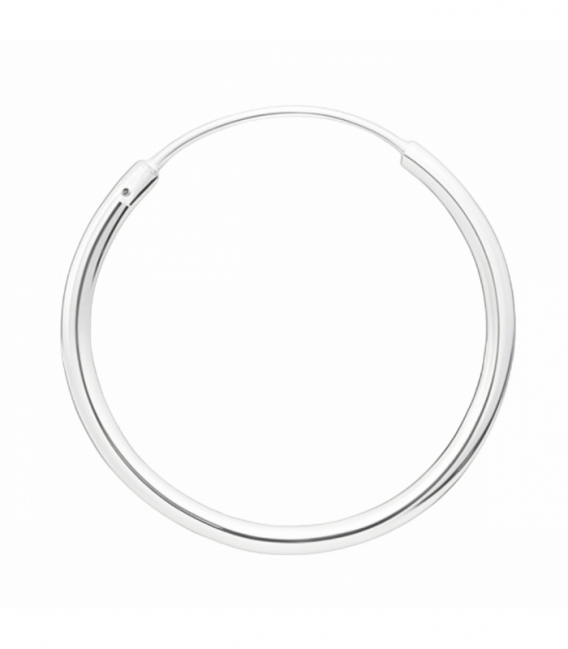 Créoles en Argent Lisse 8 à 70mm Épaisseur 1.5mm Prix Par Paire