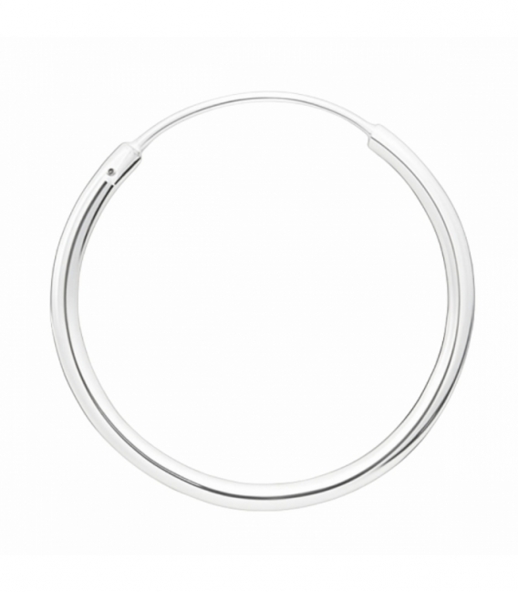 Créoles en Argent Lisse 8 à 70mm Épaisseur 1.5mm Prix Par Paire