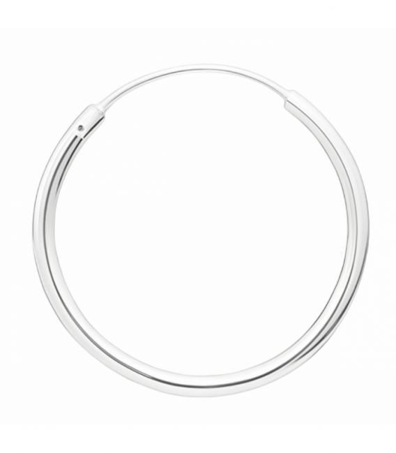 Créoles en Argent Lisse 8 à 70mm Épaisseur 1.5mm Prix Par Paire