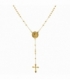 Collier en Acier 304 Rosaire Saint-Benoît 50cm Plaqué Or 18K