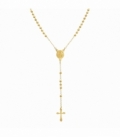 Collier en Acier 304 Rosaire Vierge Miraculeuse 50cm Plaqué Or 18K