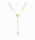 Collier en Acier 304 Rosaire Vierge Miraculeuse 50cm Plaqué Or 18K