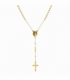 Collier en Acier 304 Rosaire Vierge Marie 50cm Plaqué Or 18K