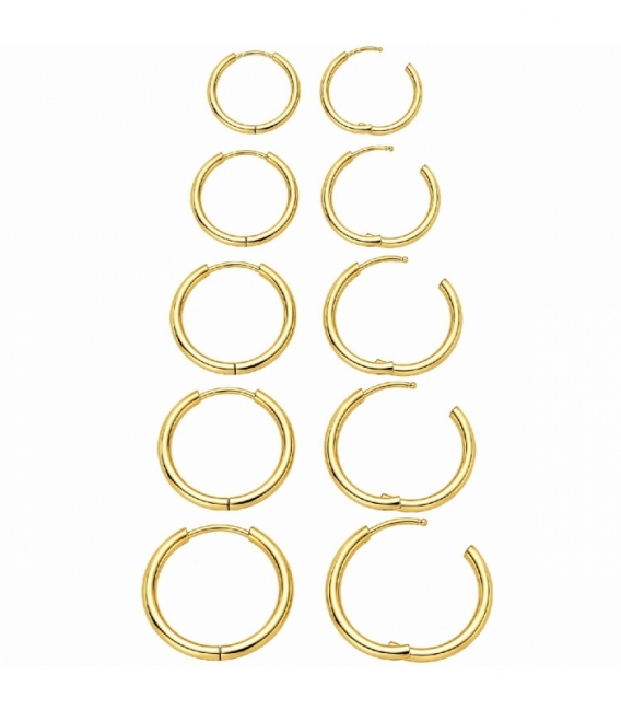 Créoles en Acier 304 Épaisseur 1.6mm Doré Prix Par Paire