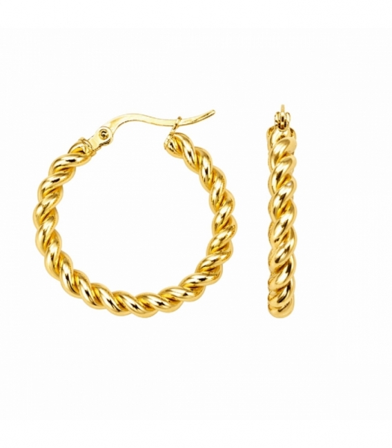 Créoles en Acier 304 Tressé 29mm Doré Prix Par Paire