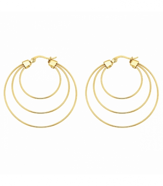 Créoles en Acier 304 Cercles 43mm Doré Prix Par Paire