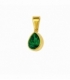 Pendentif en Acier 304 Zirconia Verte 10mm Doré
